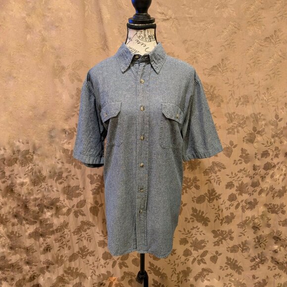 Wrangler Other - Wrangler 100% Cotton Chambray Short Sleeve Button Down, Size M, EUC!